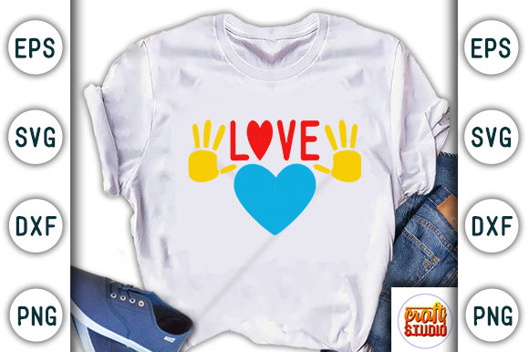 Autism Love Graphics for T-Shirt Designs