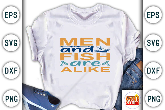Fishing SVG Design: Men and Fish Are Graphics for T-Shirt Designs
