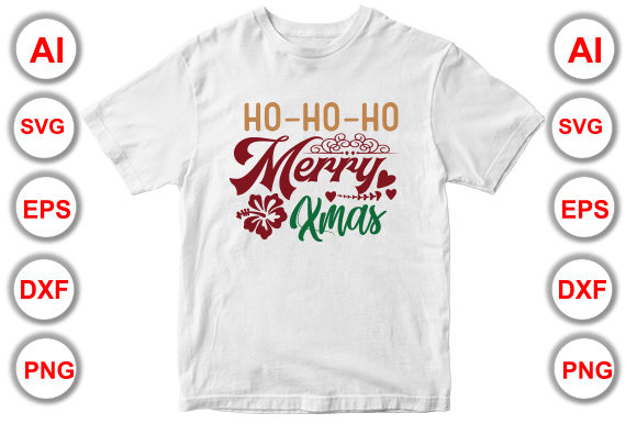 Ho-Ho-Ho Merry Xmas Graphics & T-Shirt Designs