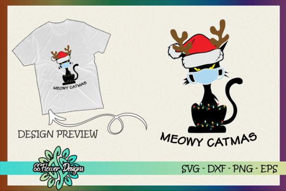 Meowy Catmas Christmask Funny Cat Santa