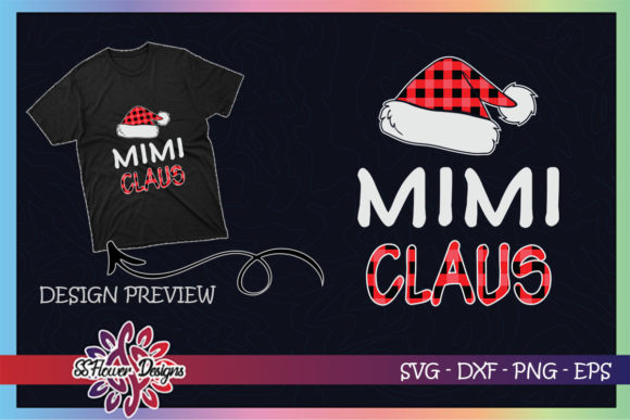 Red Plaid Mimi Claus Graphics for T-Shirt Designs